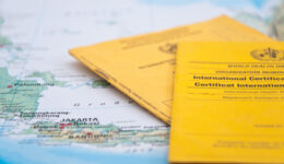 Close,Up,Of,Vaccination,Certificate,And,World,Map.